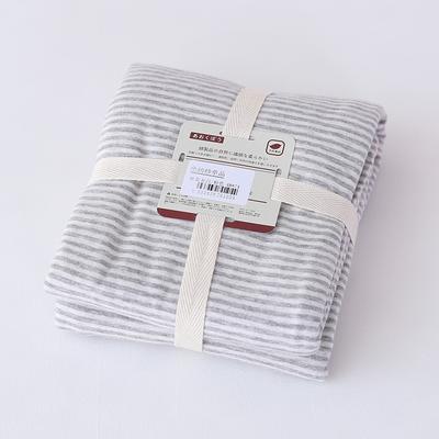 2021新款天竺棉（色纺纱条纹针织棉）系列-单枕套 48*74cm/对 粉灰细