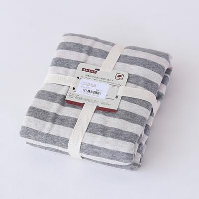 2021新款天竺棉（色纺纱条纹针织棉）系列-单枕套 48*74cm/只 灰中