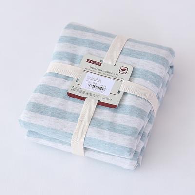 2021新款天竺棉（色纺纱条纹针织棉）系列-单枕套 48*74cm/只 绿中.