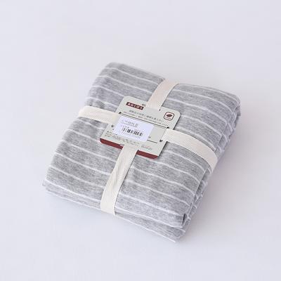 2021新款天竺棉（色纺纱条纹针织棉）系列-单枕套 48*74cm/对 浅灰窄