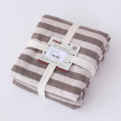 2021新款天竺棉（色纺纱条纹针织棉）系列-单枕套 48*74cm/只 棕中