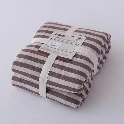 2021新款天竺棉（色纺纱条纹针织棉）系列-单被套 200*230cm 棕色中条