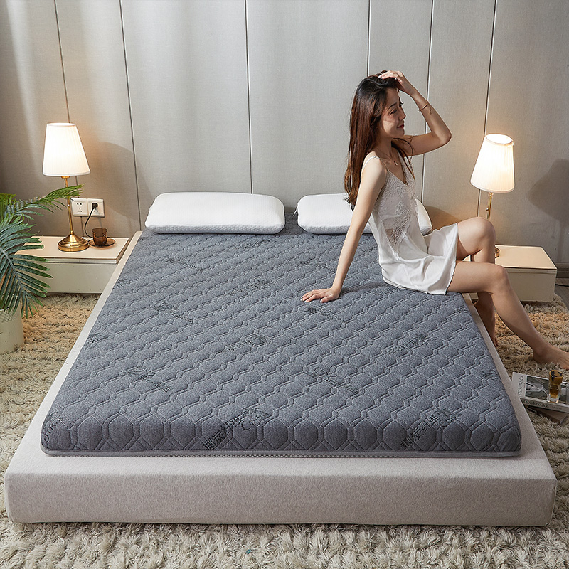 2021新款乳胶硬质棉单边床垫-六边形白色 0.8x1.9m 6公分厚 ZK-菱格灰