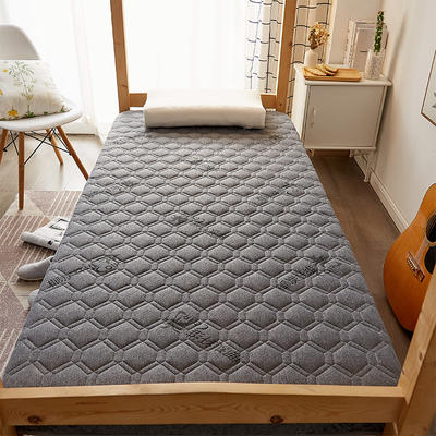 2021新款学生款 乳胶硬质棉单边床垫-六边形白色 0.8x1.9m 6公分厚 六边形-灰色