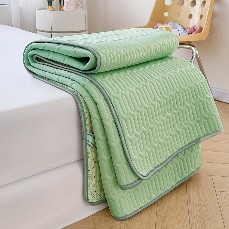 2024新款凉感丝乳胶凉席床垫褥子-纯色款 1.8x2m 丁香绿
