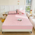 2024新款凉感丝乳胶凉席床笠床罩床垫保护套-纯色款 90cmx200cm 淡雅粉