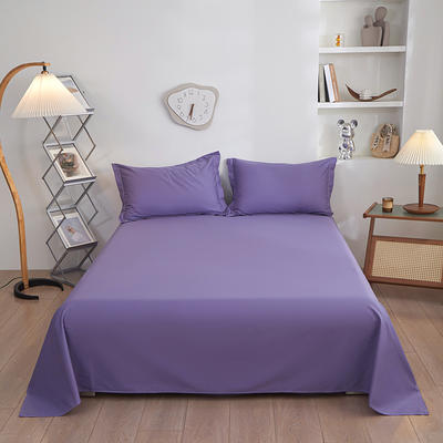 2023新款全棉13372纯色斜纹喷气单品套件系列-单床单 160*230cm 魅力紫