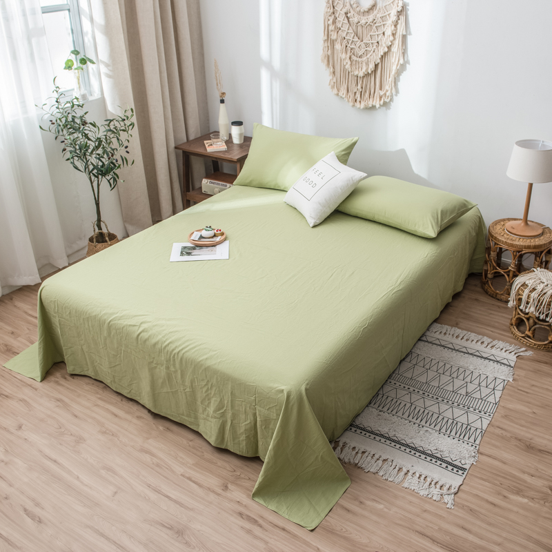 全棉水洗纯色单品床单 245*250cm 苔藓绿