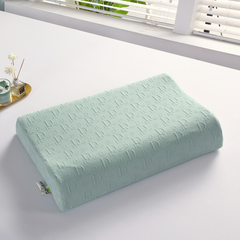2023新款全棉空气层记忆棉乳胶枕头枕芯（系列一）-乳胶枕 平滑颗粒款40*60cm/只浅绿色（含内外套）