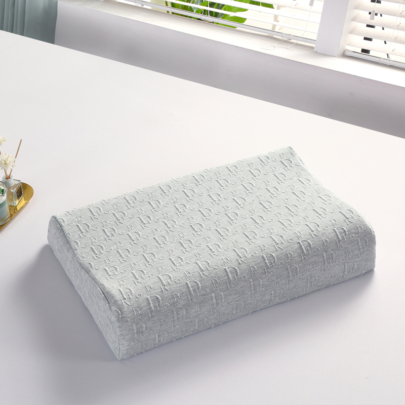 2023新款全棉空气层记忆棉乳胶枕头枕芯（系列一）-乳胶枕 平滑颗粒款40*60cm/只浅灰（含内外套）