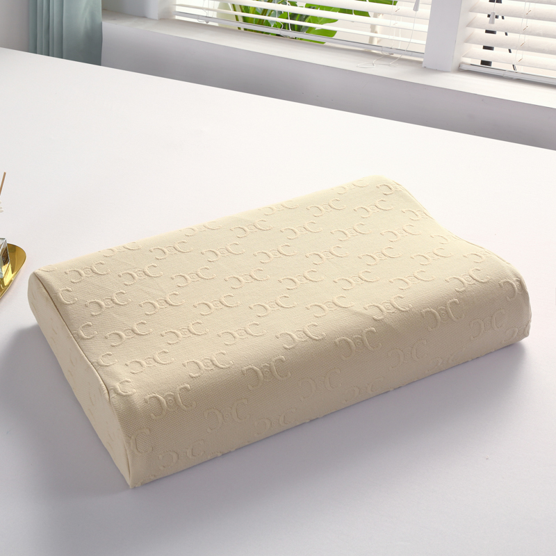 2023新款全棉空气层记忆棉乳胶枕头枕芯（系列一）-乳胶枕 平滑颗粒款40*60cm/只卡其色（含内外套）