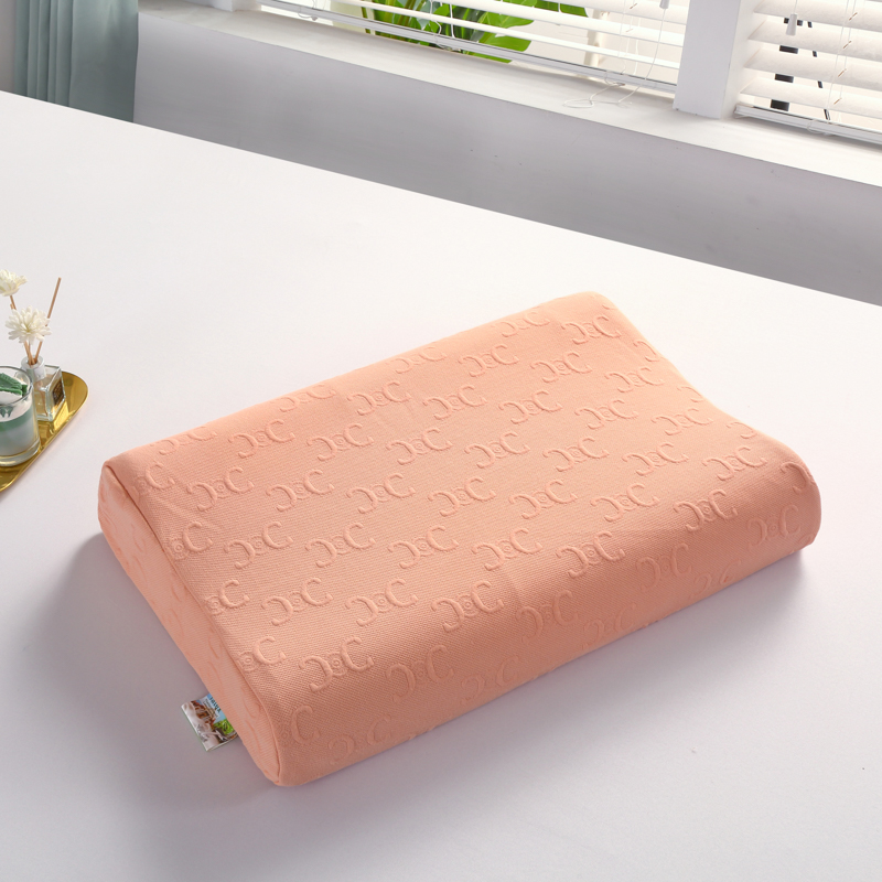 2023新款全棉空气层记忆棉乳胶枕头枕芯（系列一）-乳胶枕 平滑颗粒款40*60cm/只橙色（含内外套）