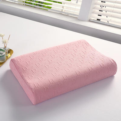 2023新款全棉空气层记忆棉乳胶枕头枕芯（系列一）-乳胶枕 平滑颗粒款40*60cm/只粉色（含内外套）