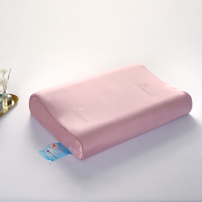 2023新款全棉功能性剪花记忆乳胶枕头枕芯 -乳胶枕 曲线款40*60cm/只粉色（含内外套）