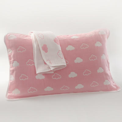 2019新款六层纱布枕巾-50*80cm/对 云朵粉色