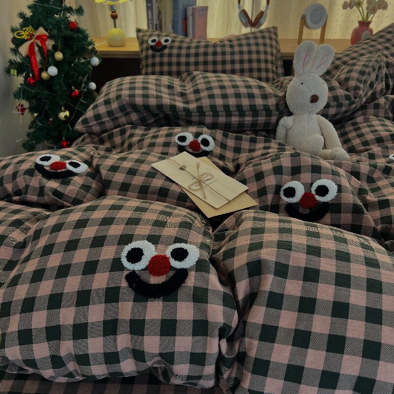 2026新款木棉可爱毛巾绣四件套-马