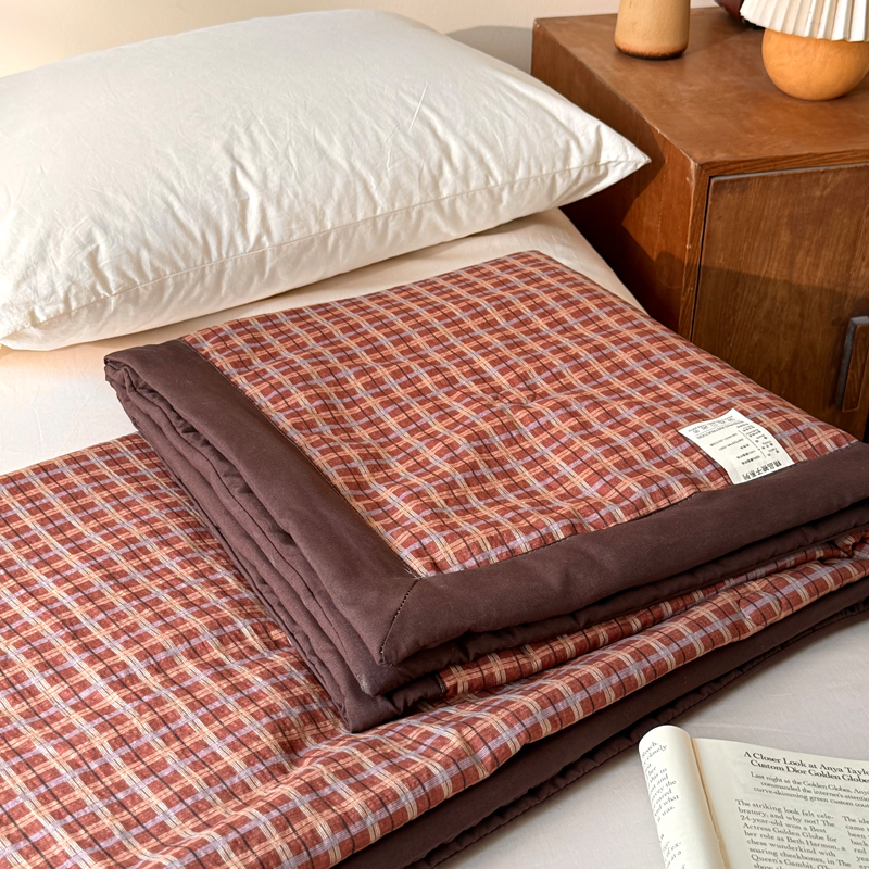 2026春夏新款手包边格子夏被