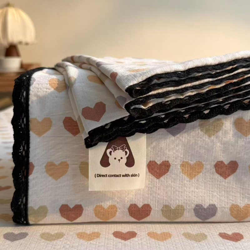 2026新款黑花边单床单 心晴