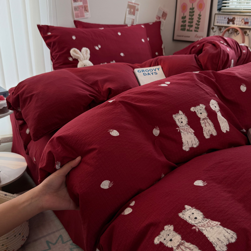 2026新款简约款云感双层纱四件套