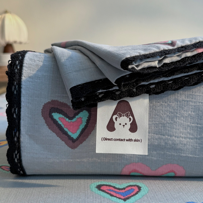 2026新款黑花边单床单 倾心