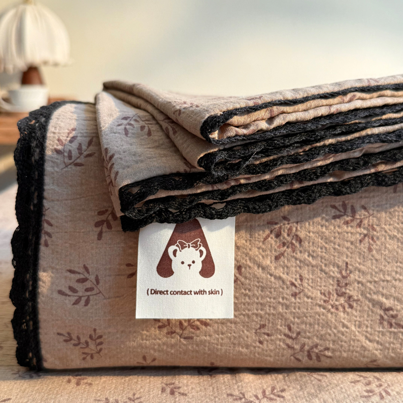 2026新款黑花边单床单 摇曳