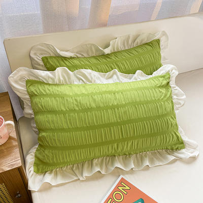 2021新款纯色泡泡纱枕套 48X74cm枕套一对 爱尔兰绿