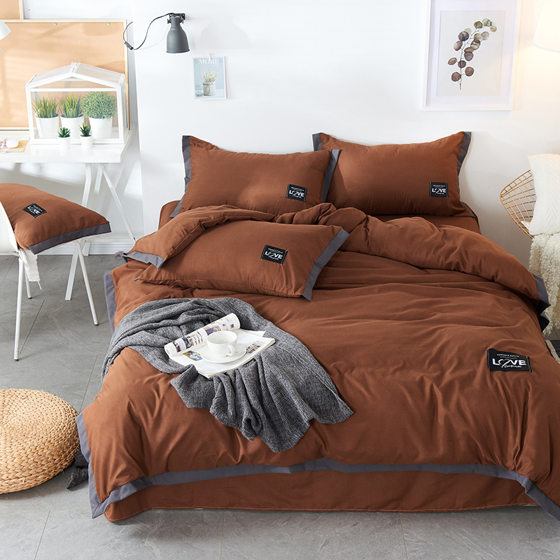 2019新款-磨毛可可款磨毛四件套 床单款1.8m（6英尺）床 可可-咖啡色