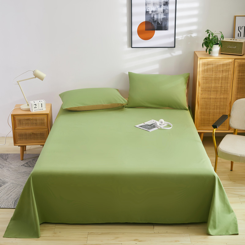 2023新款芦荟棉单品床单（大床） 48*74cm枕套一只 浅绿色