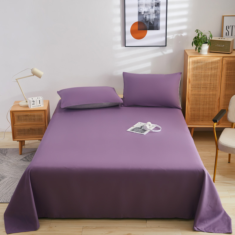 2023新款芦荟棉单品床单（大床） 48*74cm枕套一只 深紫色