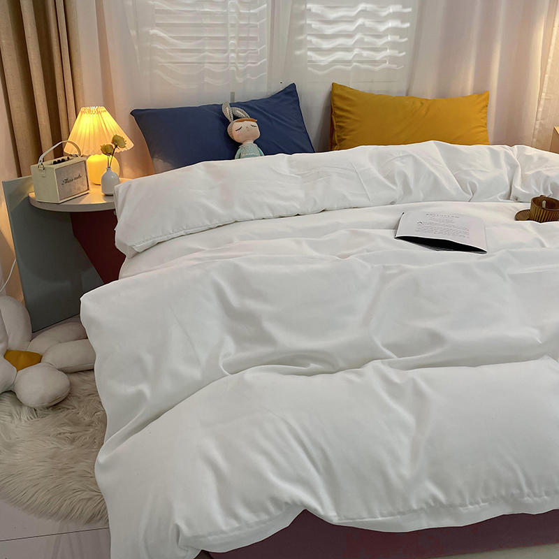 2021新款-磨毛纯色混搭系列单被套单床单枕套 被套180x220cm 纯白-被套