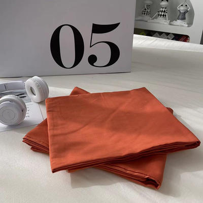 2023新款百搭双拼水洗棉枕套单只装一对枕套 48cmX74cm【一对】 纯橙色