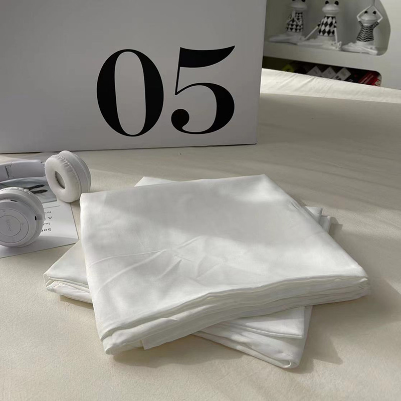 2023新款百搭双拼水洗棉枕套单只装一对枕套 48cmX74cm【一对】 纯椰奶