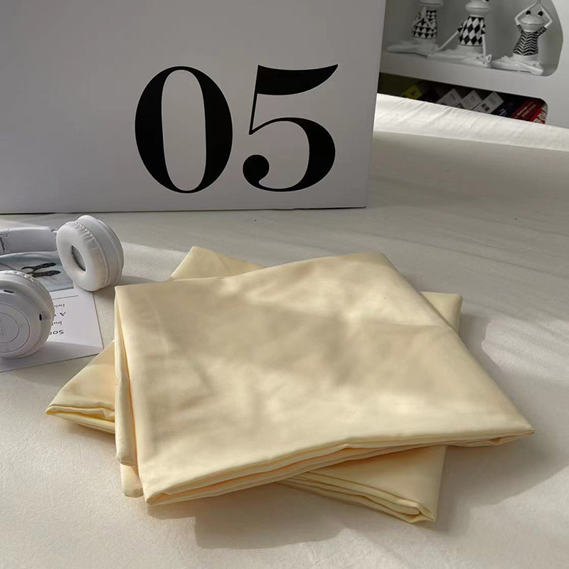 2023新款百搭双拼水洗棉枕套单只装一对枕套 48cmX74cm【一对】 纯芝士