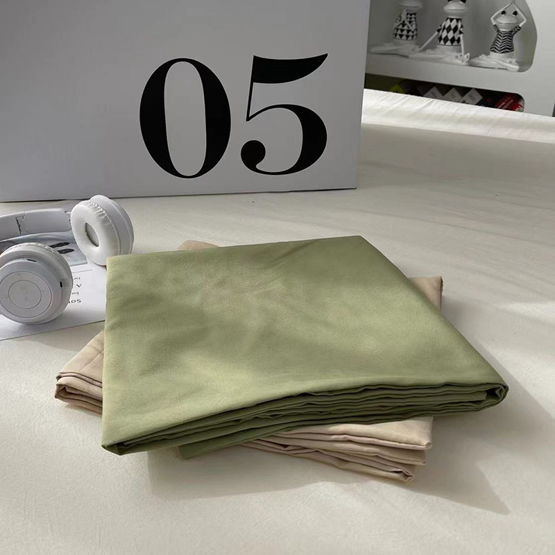 2023新款百搭双拼水洗棉枕套单只装一对枕套 48cmX74cm【一对】 豆绿奶茶