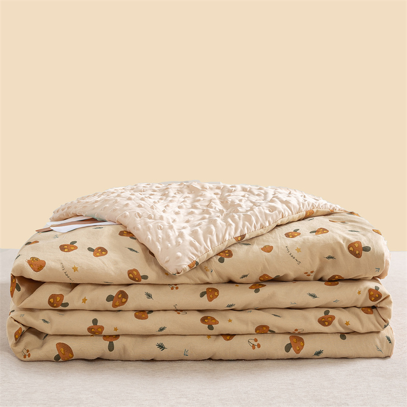 2026新款A类水洗棉凉豆豆夏被被子被芯 小蘑菇