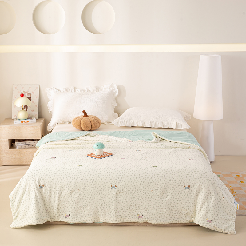 2026新款仿棉凉感夏被被子被芯 腊肠小狗