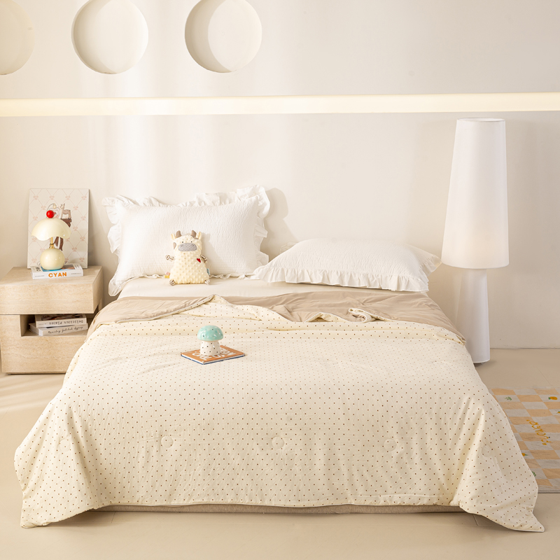 2026新款仿棉凉感夏被被子被芯 小波点