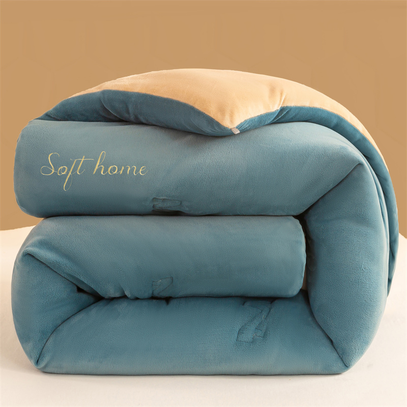 2025新款牛奶绒绣花冬被被子被芯