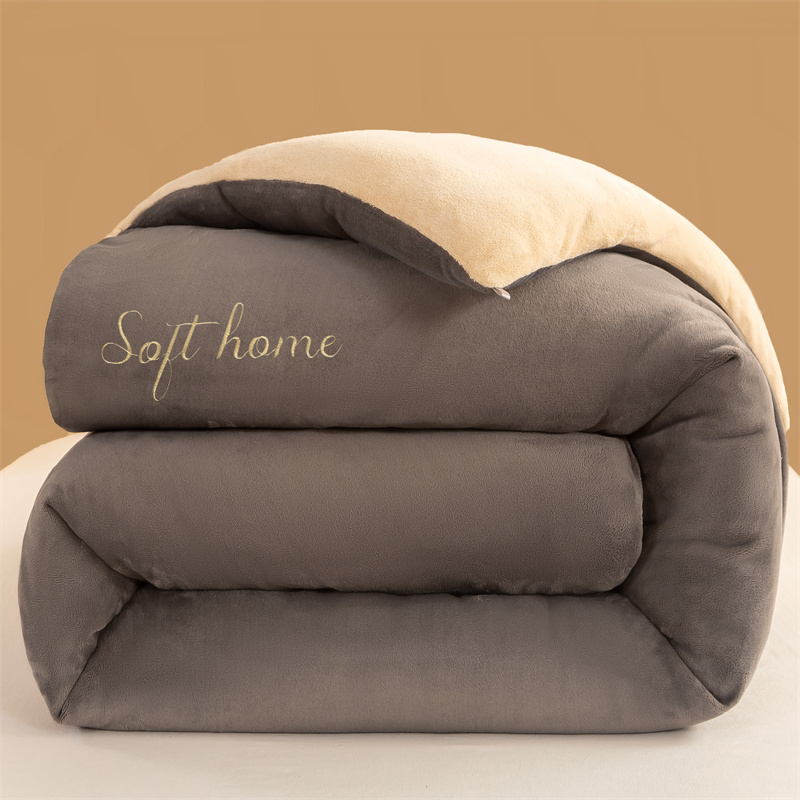 2025新款牛奶绒绣花冬被被子被芯