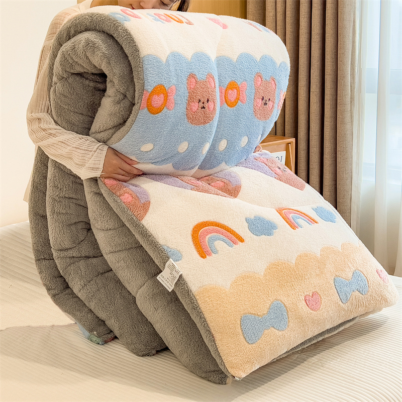 2025新款高克重雪花绒羊羔绒立体绗缝冬被子被芯