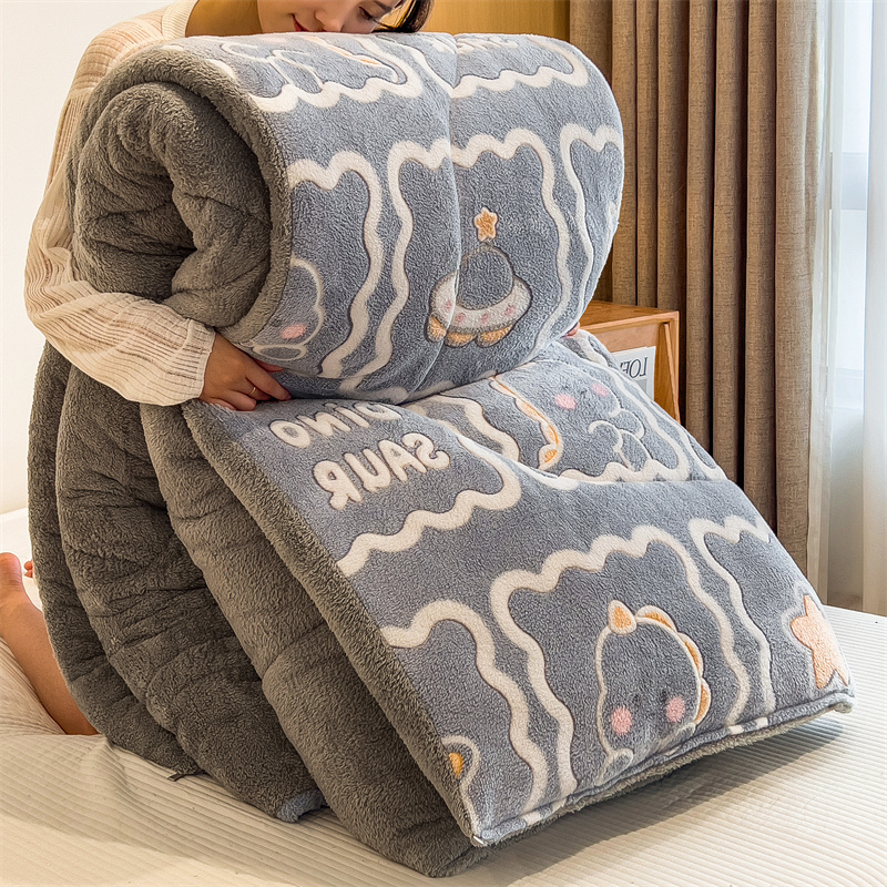 2025新款高克重雪花绒羊羔绒立体绗缝冬被子被芯