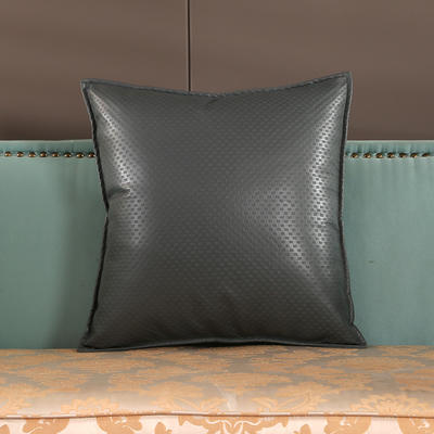2022新款轻奢皮感科技布抱枕系列 45x45cm（外套+内芯） 绅士灰