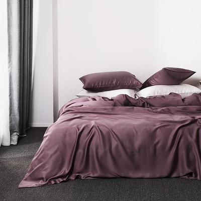 2019新款-素色天丝四件套 1.8m（6英尺）床 薇紫豆沙