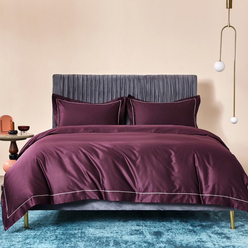 2019新款-100支素色双股匹马棉四件套 床单款1.8m（6英尺）床 美奈紫