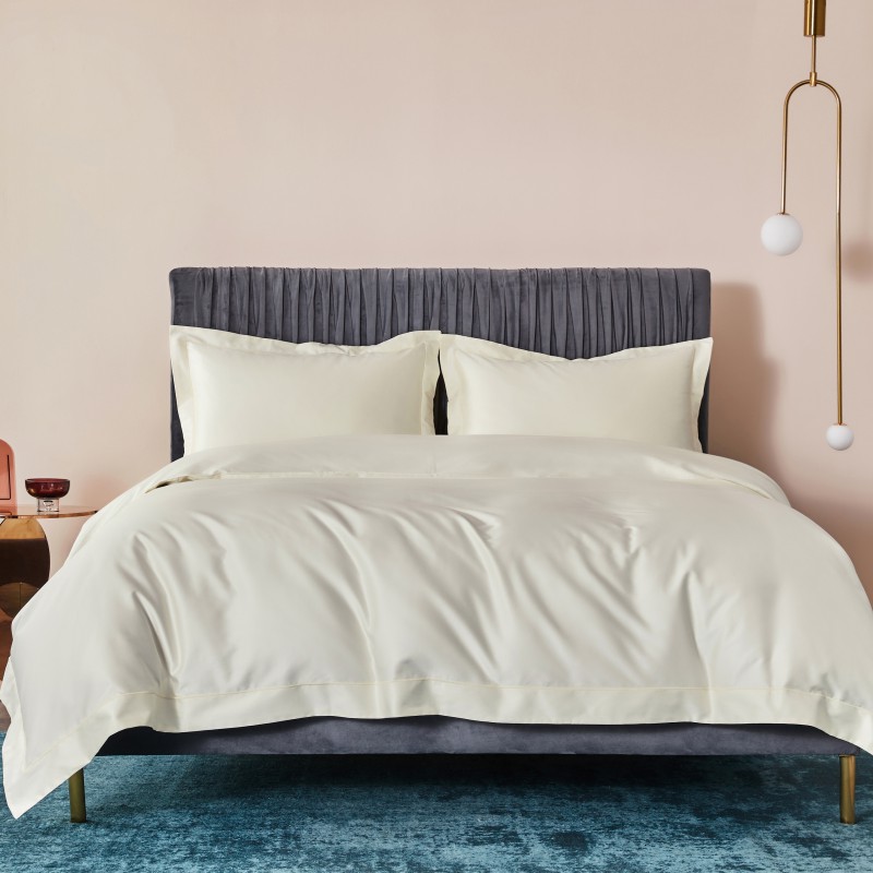 2019新款-100支素色双股匹马棉四件套 床单款1.8m（6英尺）床 米月白