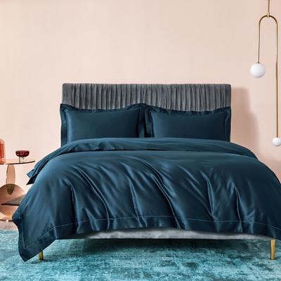 2019新款-100支素色双股匹马棉四件套 床单款2.0m（6.6英尺）床 石墨蓝