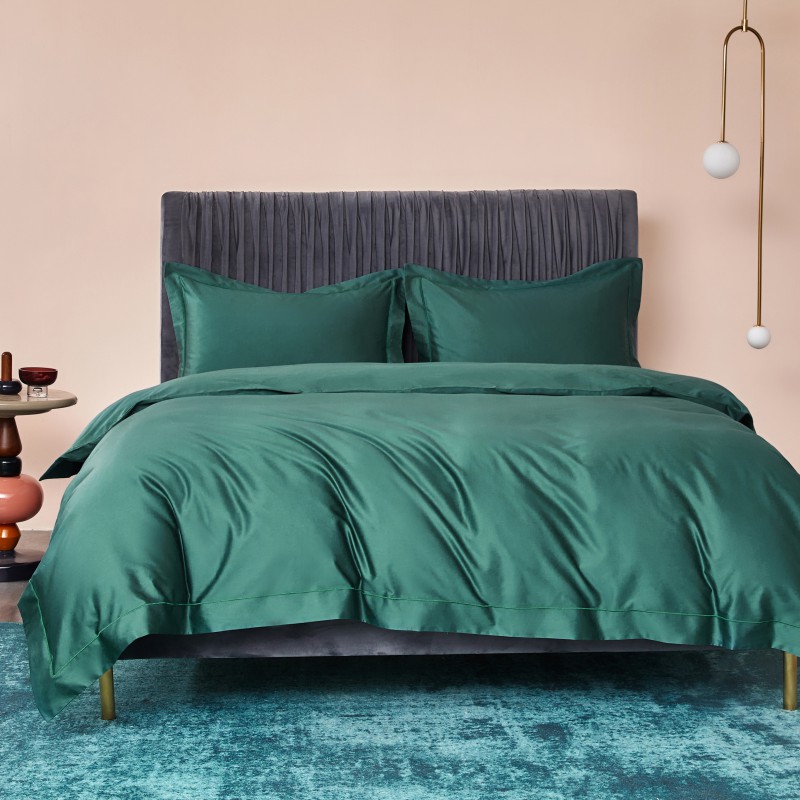 2019新款-100支素色双股匹马棉四件套 床单款1.8m（6英尺）床 祖母绿