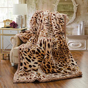 【文不叮】超柔拉舍尔毛毯系列 150*200（4斤） 激情豹纹