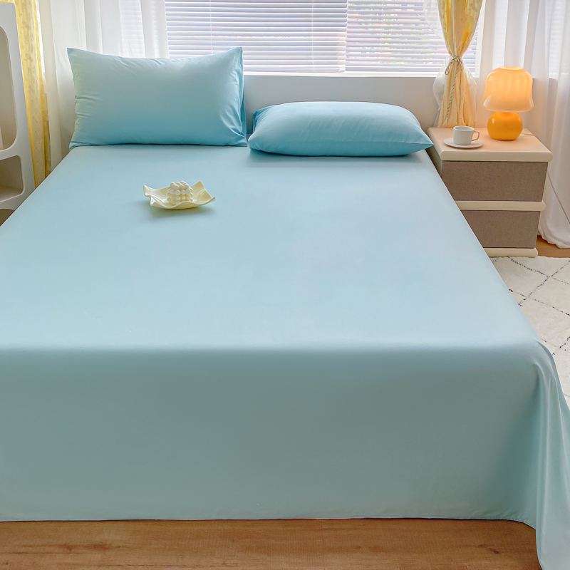 2024新款加厚加密40s全棉床单纯色简约床单 160cmx230cm 40s天空蓝