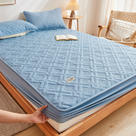 2024新款a类母婴级防水床笠纯色床单床垫保护套 90x200cm+30cm两件套 迷宫格-宾利蓝